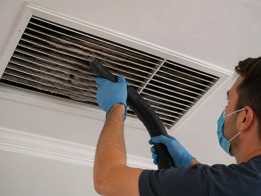 Air vent cleaning to restore airflow