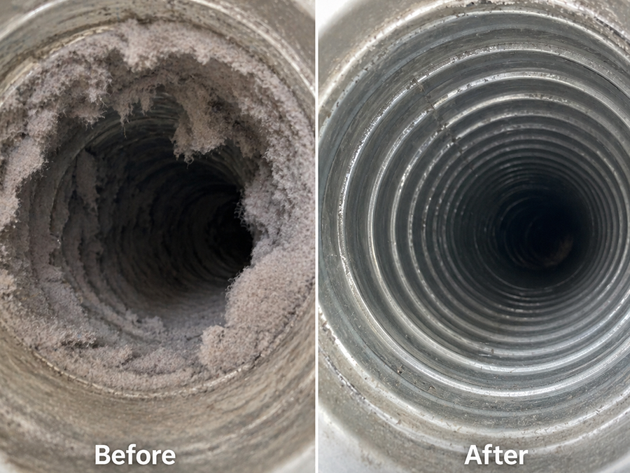 Dryer Vent Cleaning Before And After
